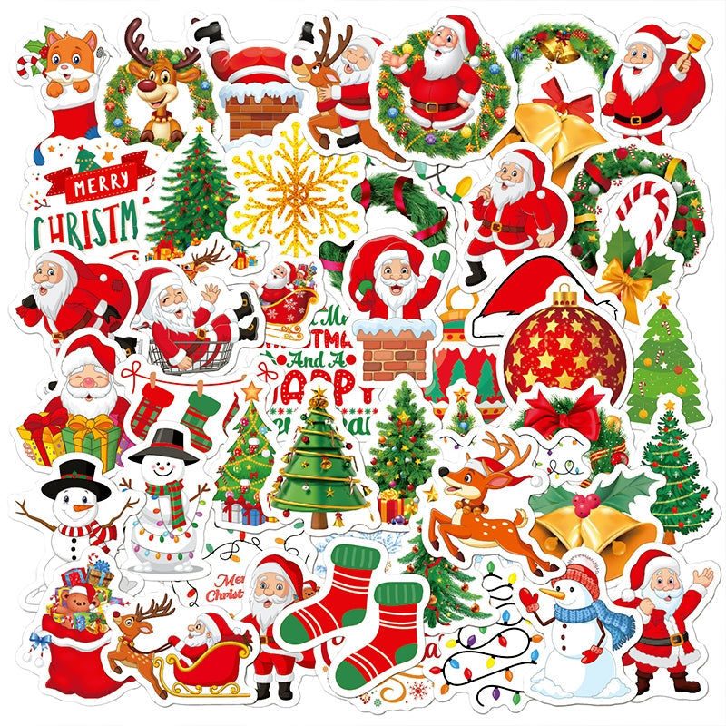 Christmas Holographic Hot Stamping Vinyl Stickers