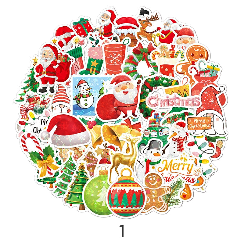 Christmas Holographic Hot Stamping Vinyl Stickers