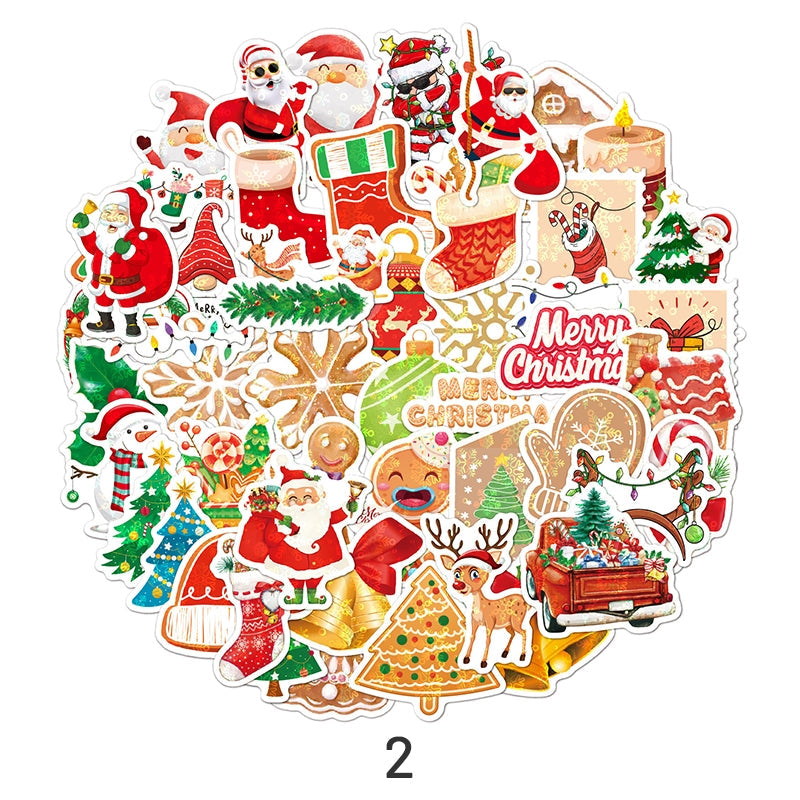 Christmas Holographic Hot Stamping Vinyl Stickers