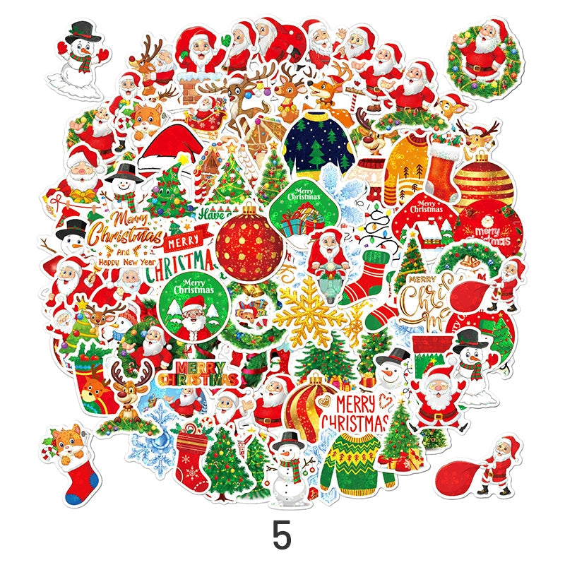 Christmas Holographic Hot Stamping Vinyl Stickers