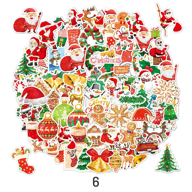 Christmas Holographic Hot Stamping Vinyl Stickers