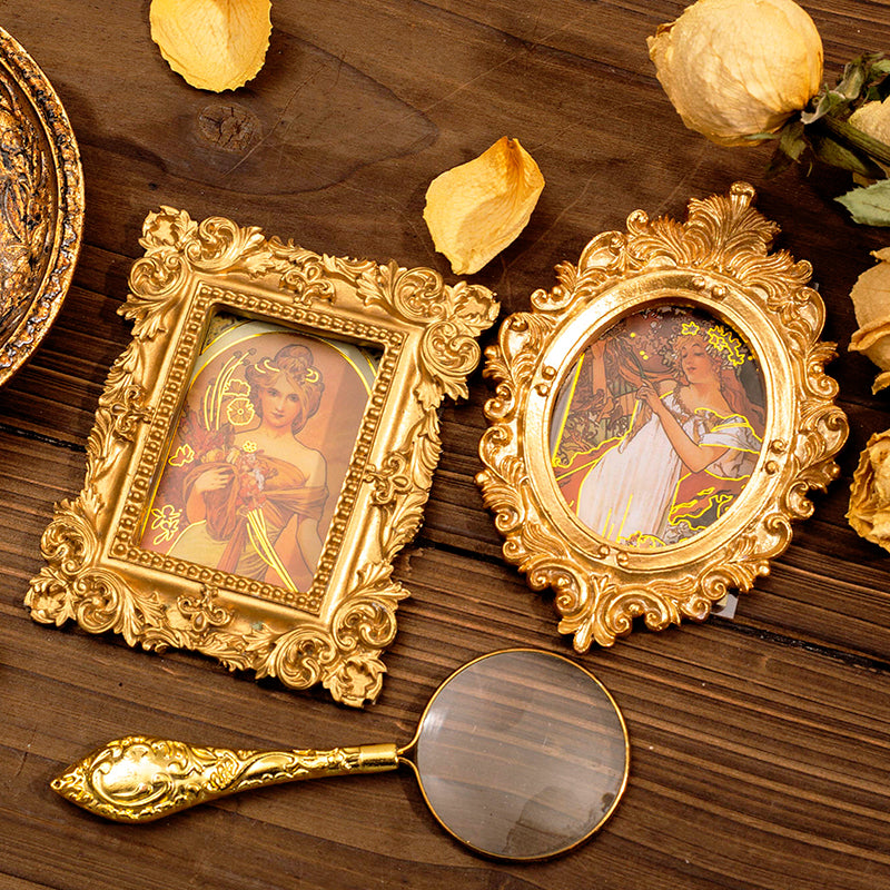 Alphonse Mucha Vintage Women Hot Stamping Clear Transparent Stickers