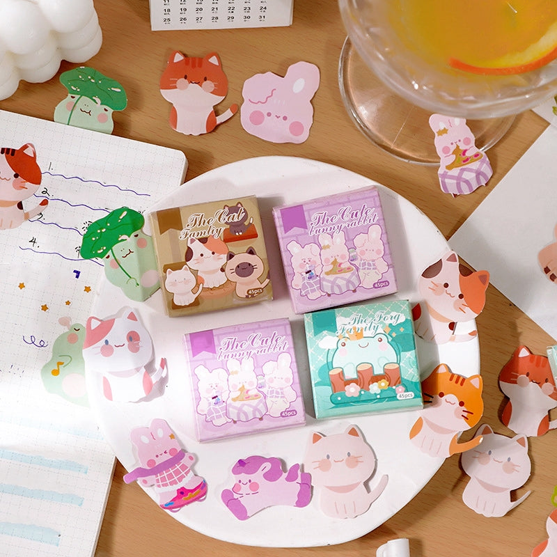 Cartoon Animal Stickers - Frog, Rabbit, Cat