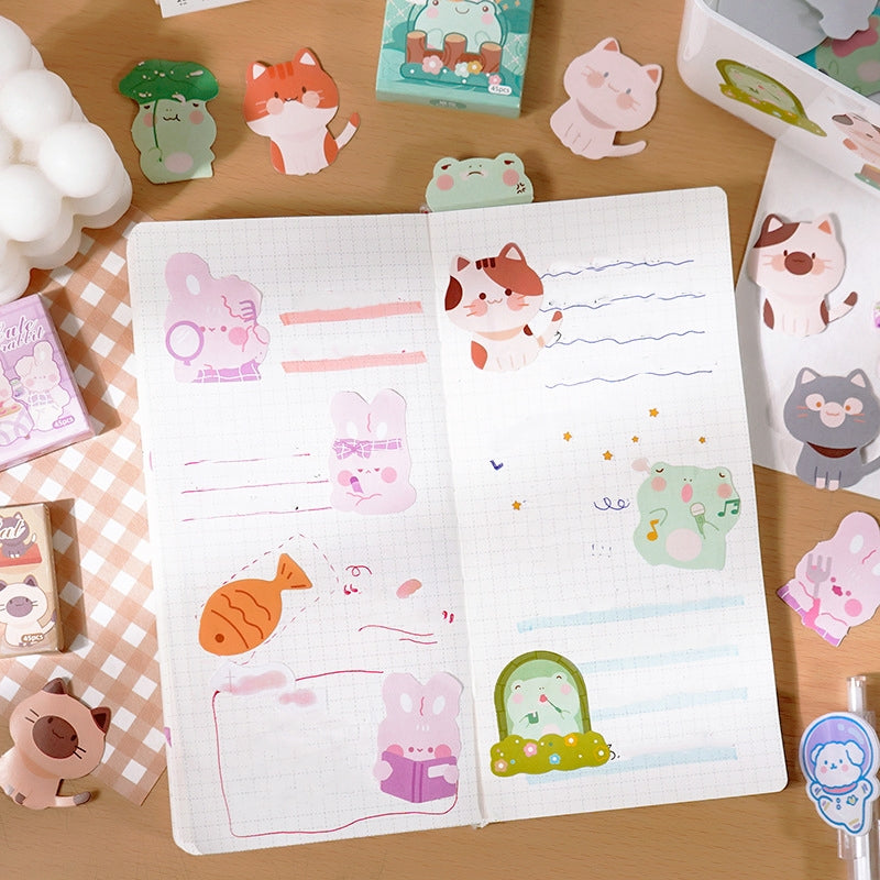 Cartoon Animal Stickers - Frog, Rabbit, Cat