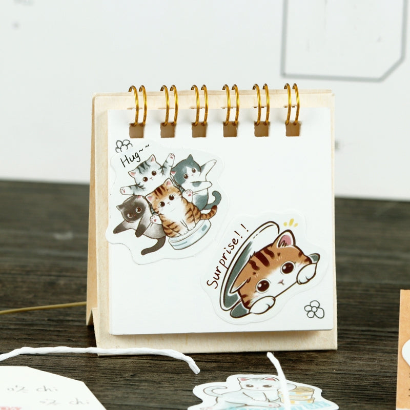 Cartoon Cat Theme Animal Adhesive Sticker