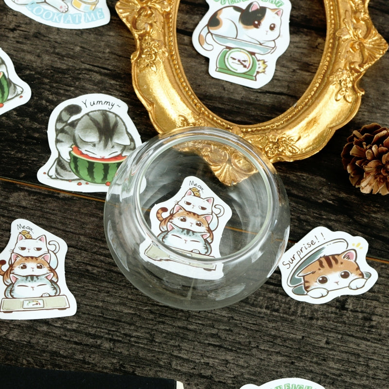 Cartoon Cat Theme Animal Adhesive Sticker