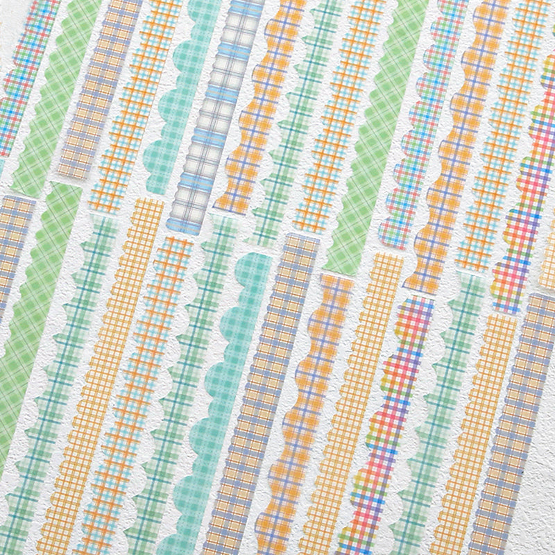Creative Colorful Plaid Border Washi Sticker Pack