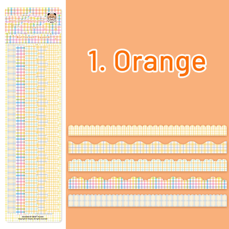 Creative Colorful Plaid Border Washi Sticker Pack