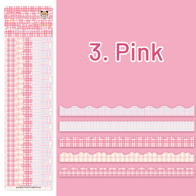 Creative Colorful Plaid Border Washi Sticker Pack