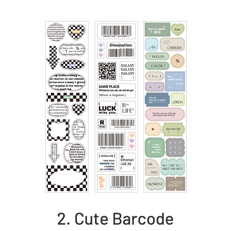 Creative Frame Label Bar Code Adhesive Stickers