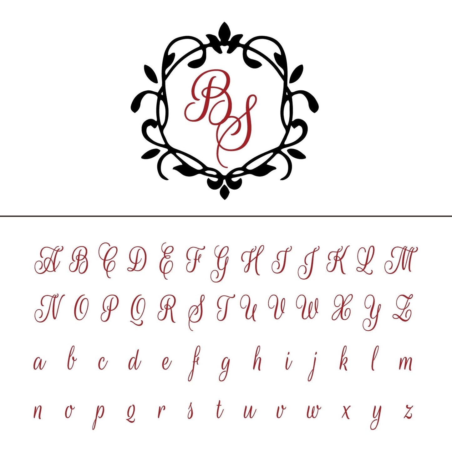 Custom Curlicue Circle Wedding Monogram Wax Seal Stamp