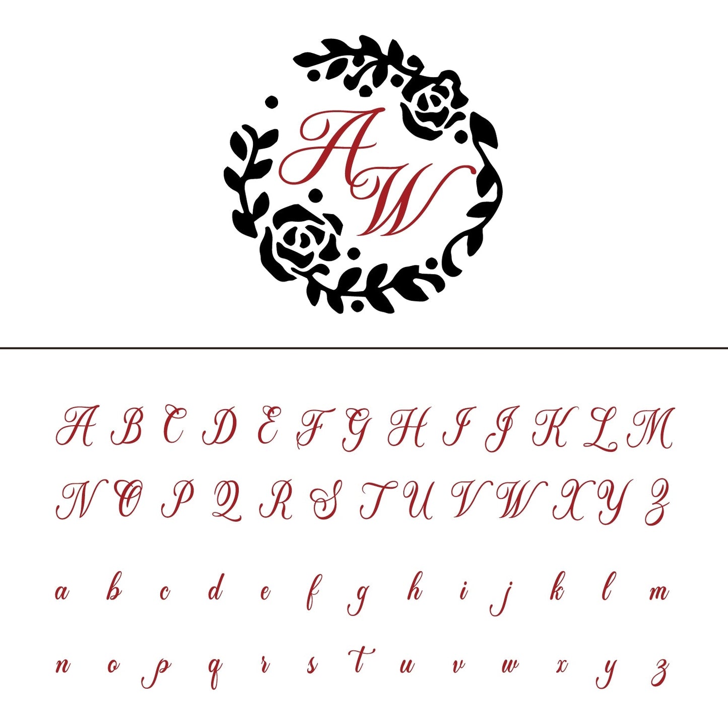 Custom Rose Garland Wedding Monogram Wax Seal Stamp