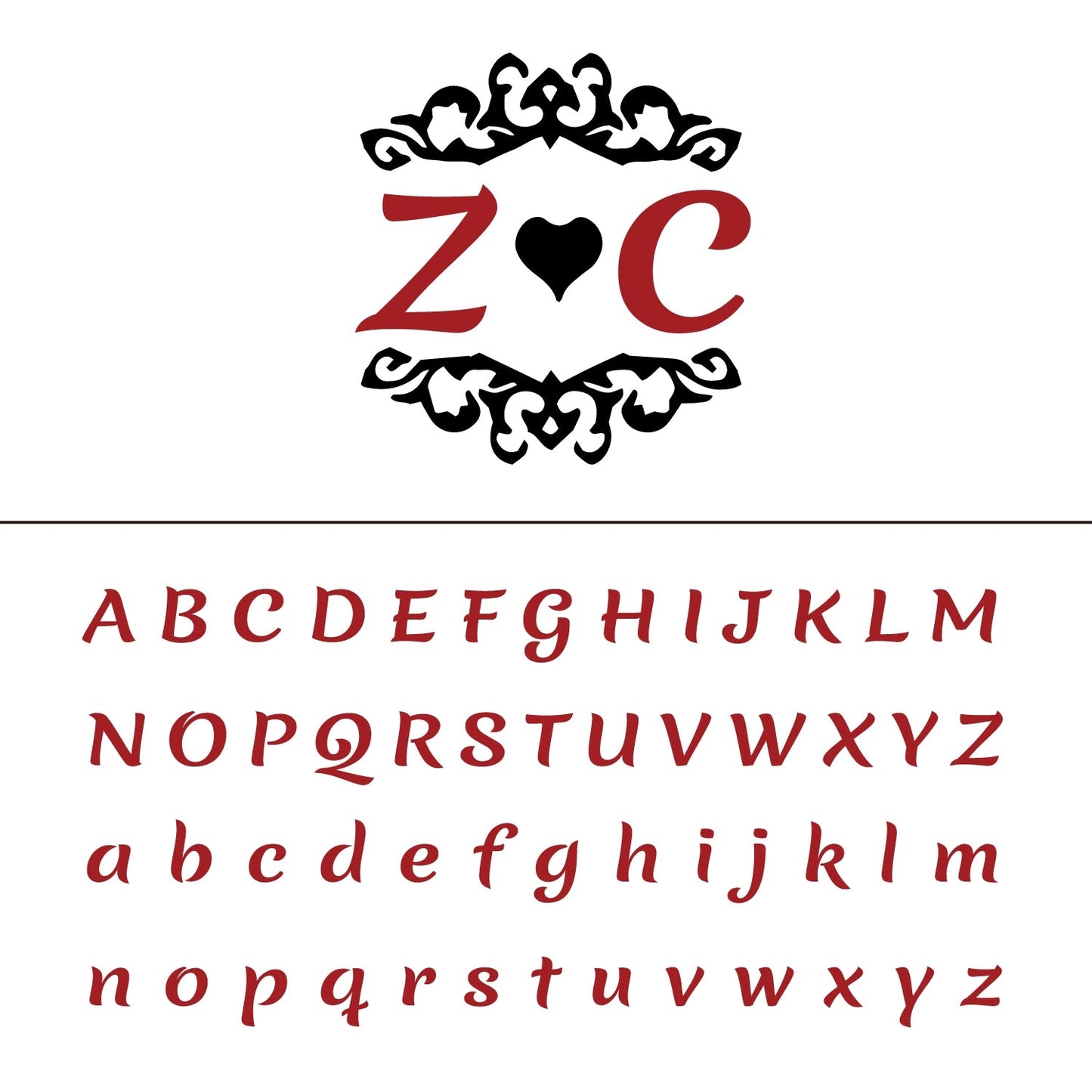 Custom Vintage Heart Wedding Monogram Wax Seal Stamp