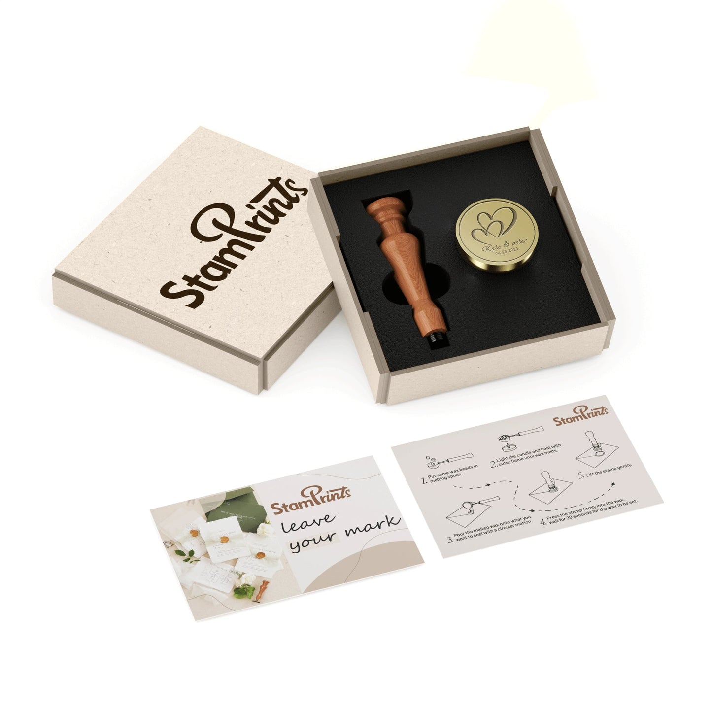 Custom Curlicue Circle Wedding Monogram Wax Seal Stamp