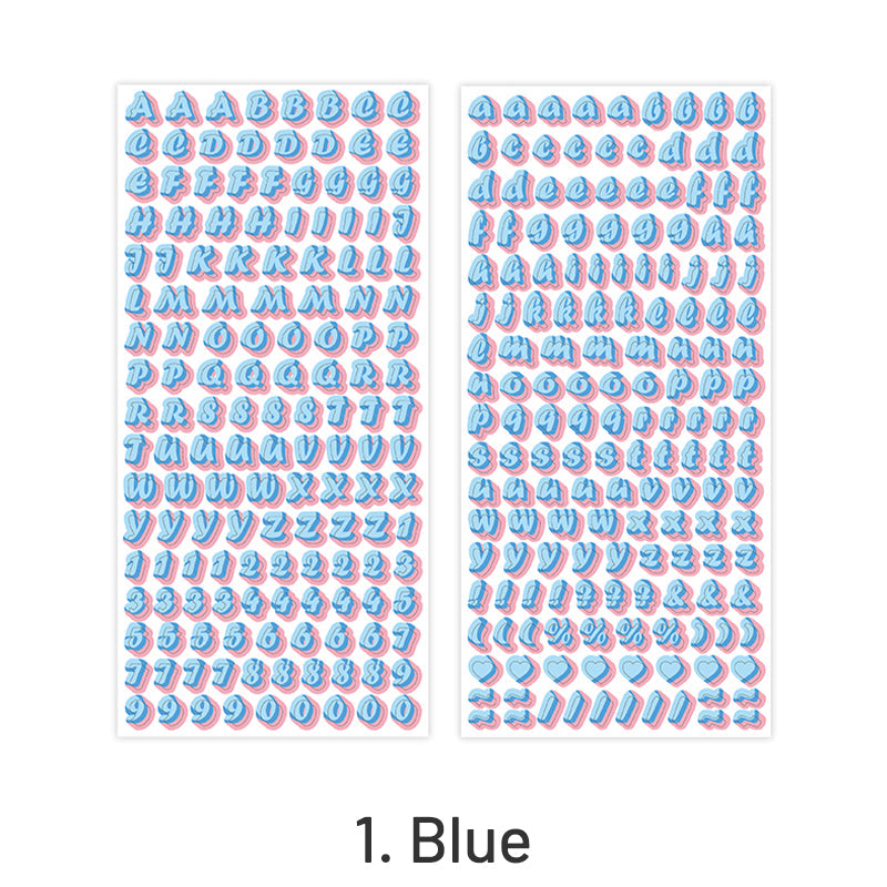 Cute English Alphabet Letters Self-Adhesive Stickers