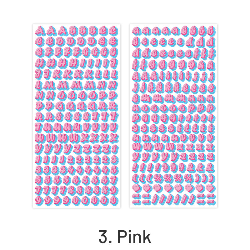 Cute English Alphabet Letters Self-Adhesive Stickers