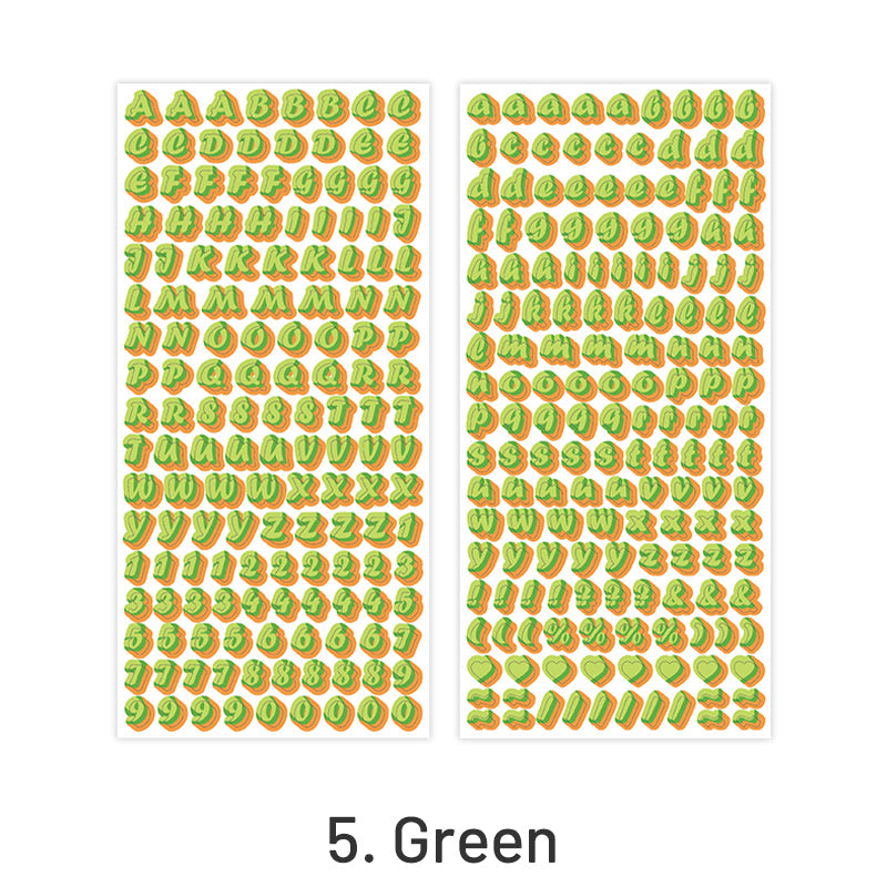 Cute English Alphabet Letters Self-Adhesive Stickers