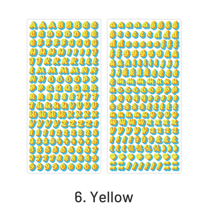 Cute English Alphabet Letters Self-Adhesive Stickers