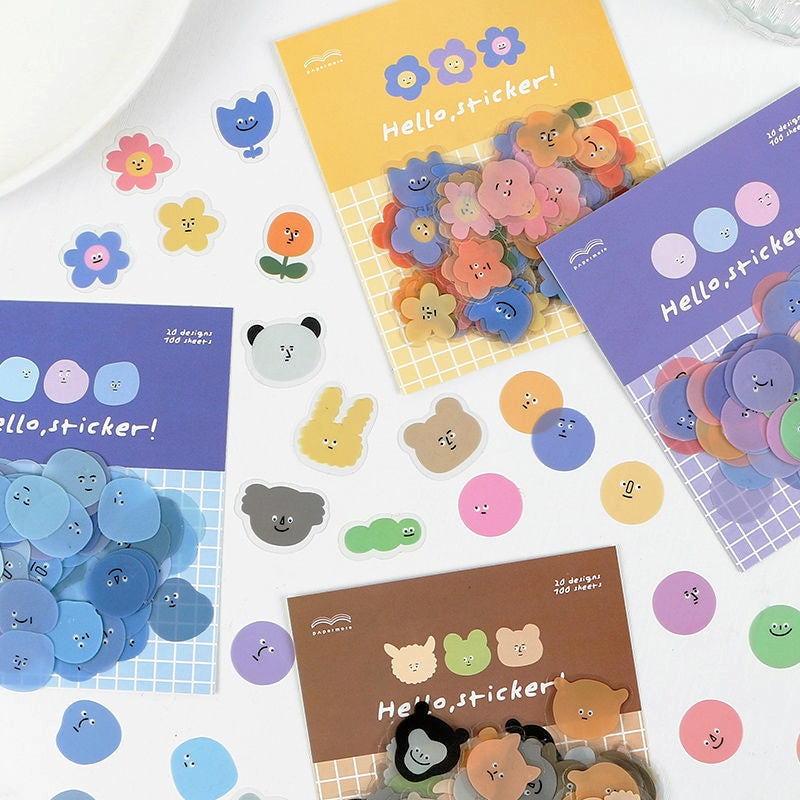 Cute Mood Monster Glossy Clear Transparent Sticker Pack