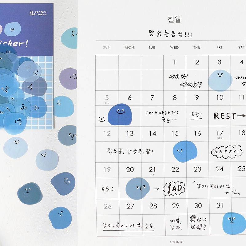 Cute Mood Monster Glossy Clear Transparent Sticker Pack