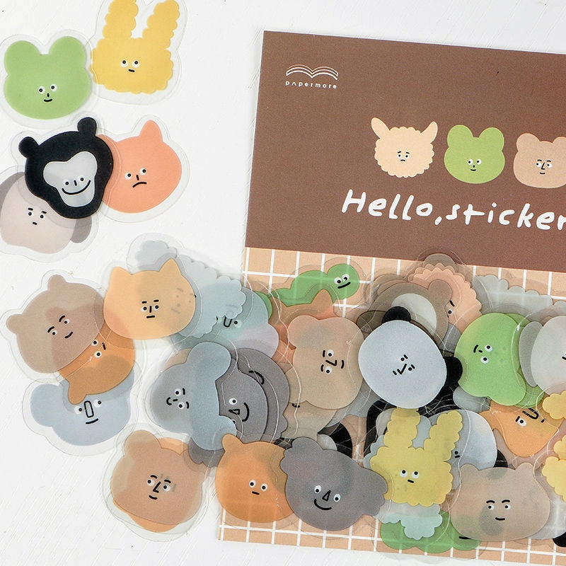 Cute Mood Monster Glossy Clear Transparent Sticker Pack