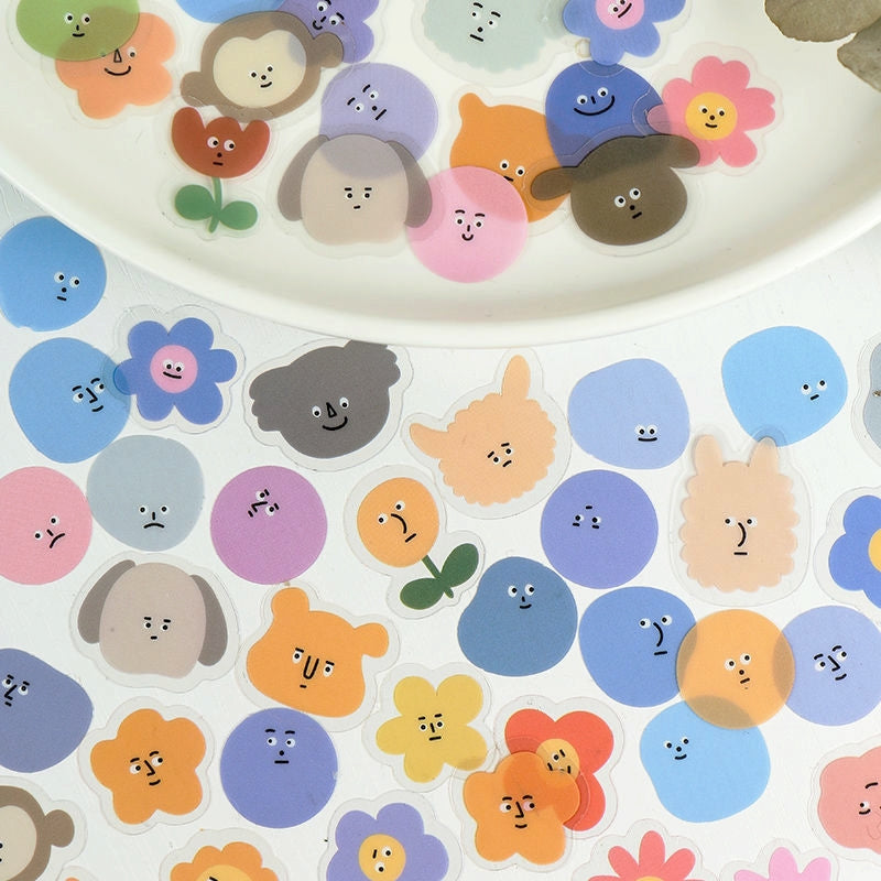 Cute Mood Monster Glossy Clear Transparent Sticker Pack