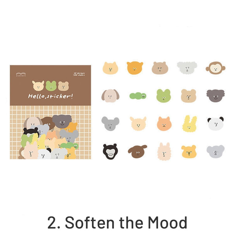 Cute Mood Monster Glossy Clear Transparent Sticker Pack