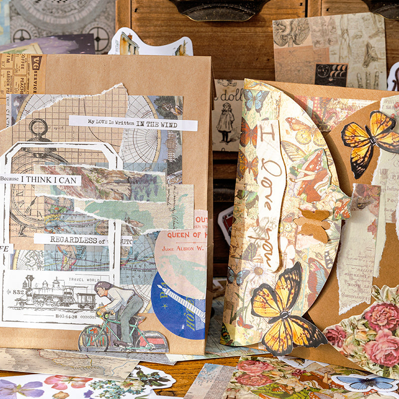 Dream Dance Vintage Artistic Scrapbook Paper Sticker Pack