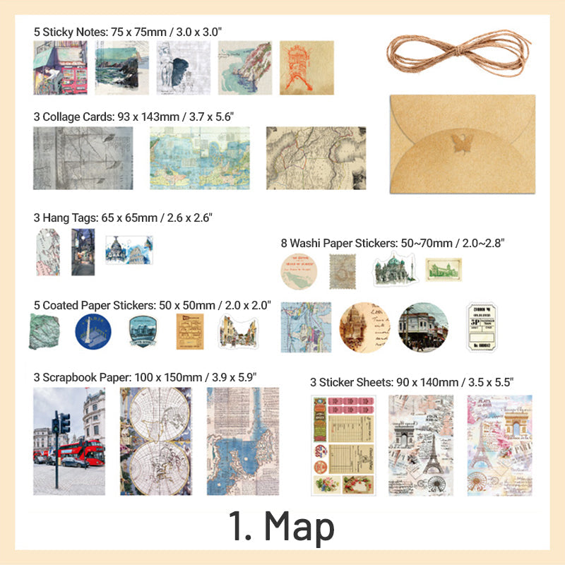 Dream Dance Vintage Artistic Scrapbook Paper Sticker Pack