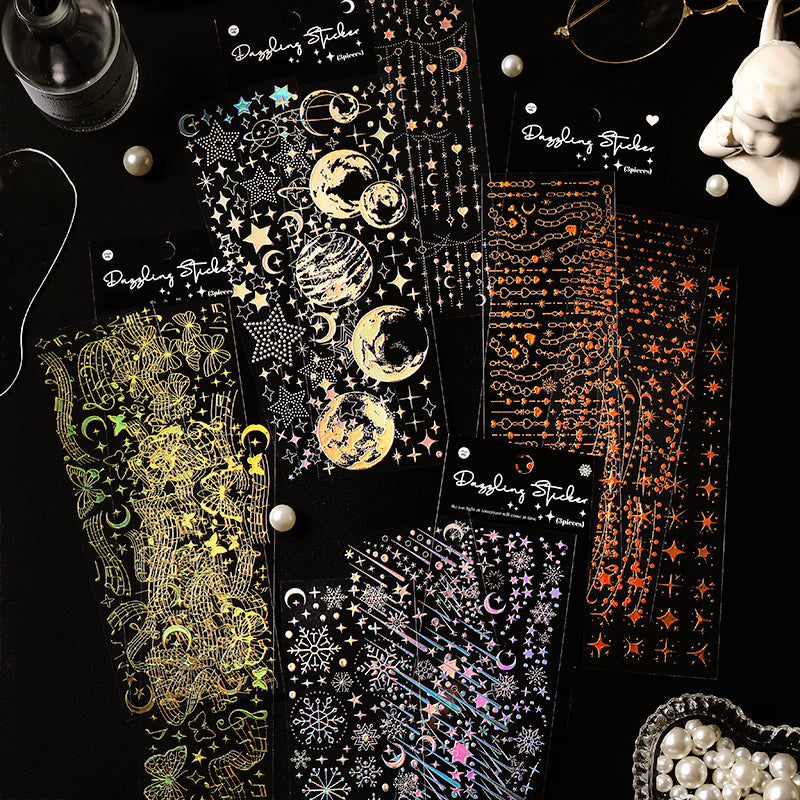 Fireworks Banquet 3D Hot Stamping Clear Transparent Stickers