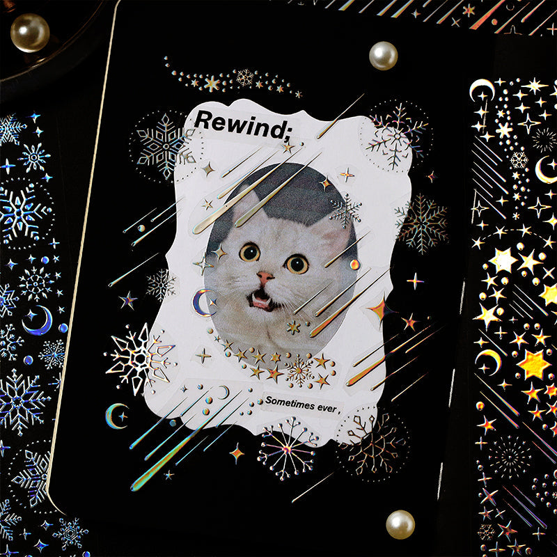 Fireworks Banquet 3D Hot Stamping Clear Transparent Stickers