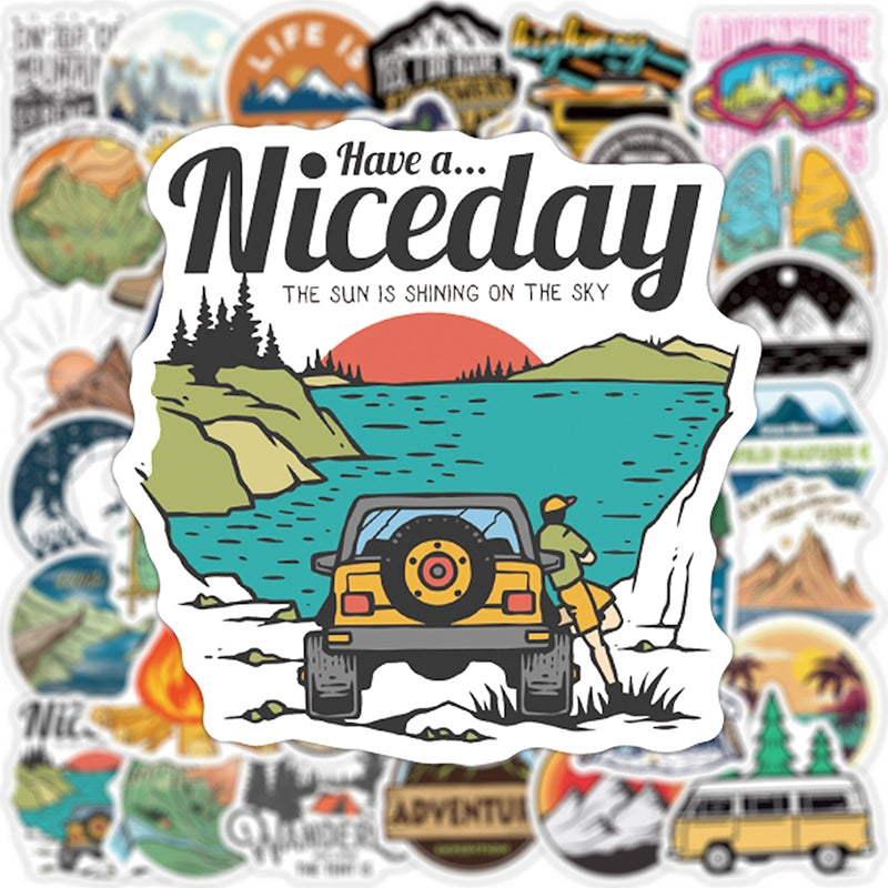 Outdoor Theme Camping Vinyl Stickers