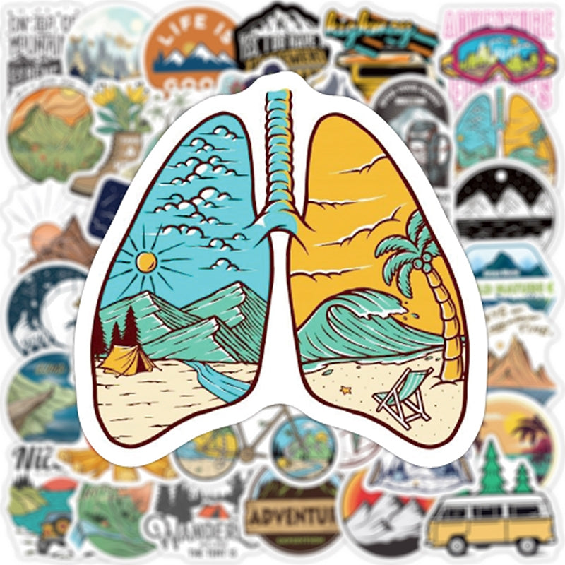 Outdoor Theme Camping Vinyl Stickers