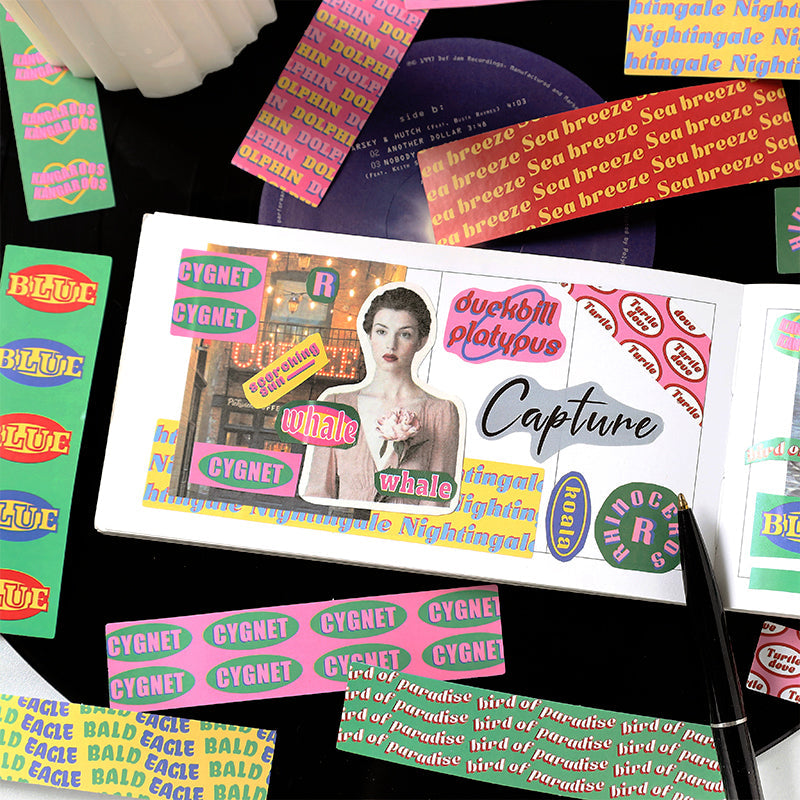 Romantic Past Label Words Self-Adhesive Sticker Pack