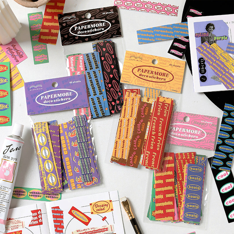 Romantic Past Label Words Self-Adhesive Sticker Pack