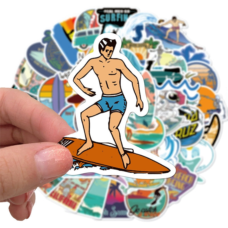 Summer Beach Surfing Sports Vinyl Stickers