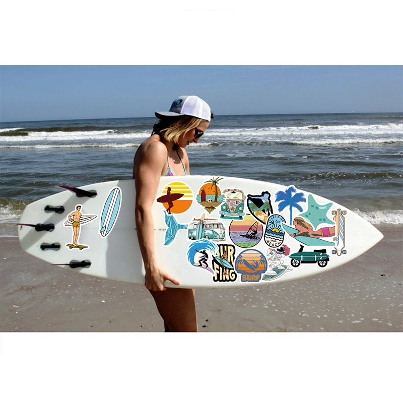 Summer Beach Surfing Sports Vinyl Stickers