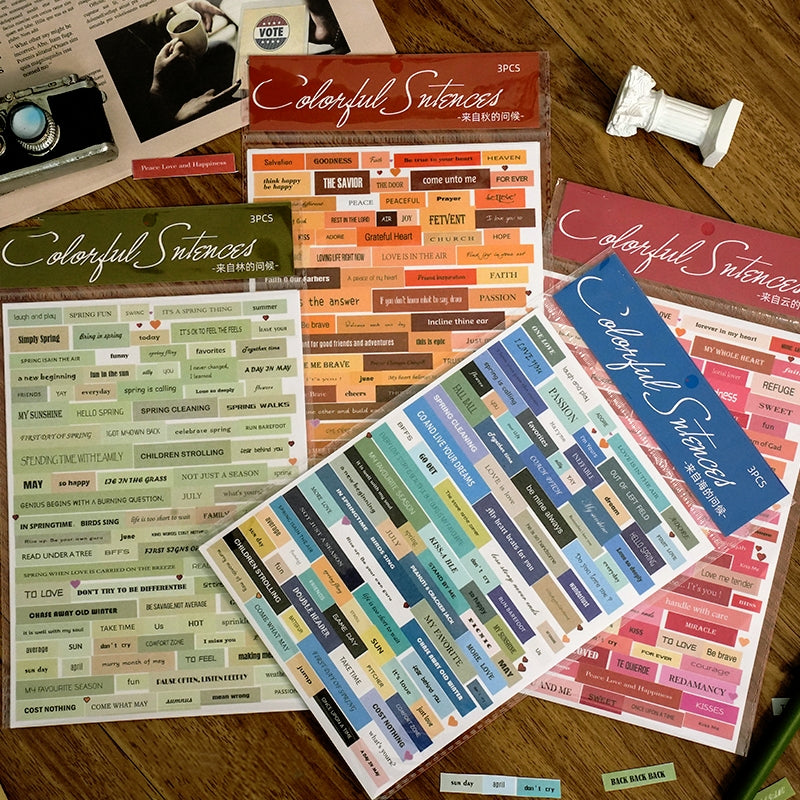 Text and Phrase Washi Stickers