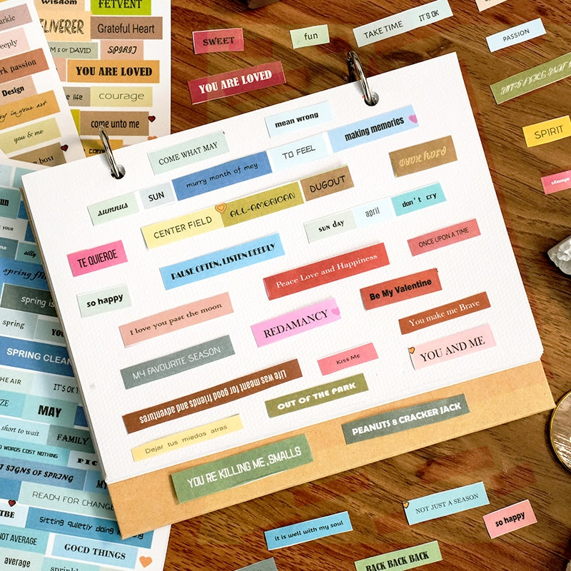 Text and Phrase Washi Stickers