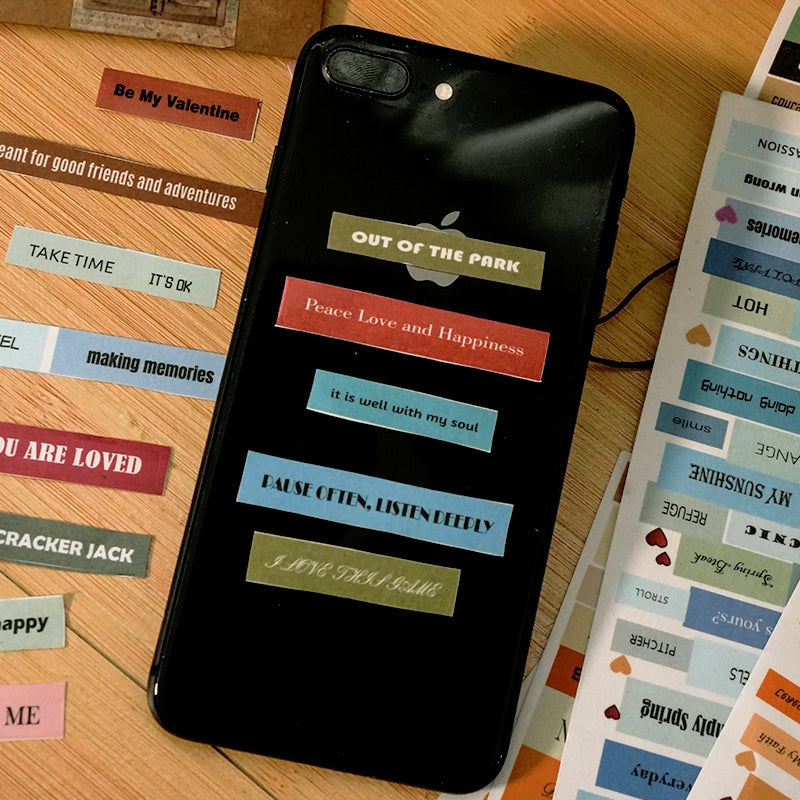 Text and Phrase Washi Stickers