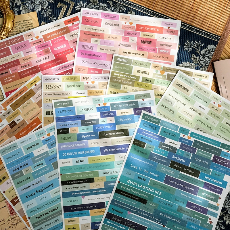 Text and Phrase Washi Stickers