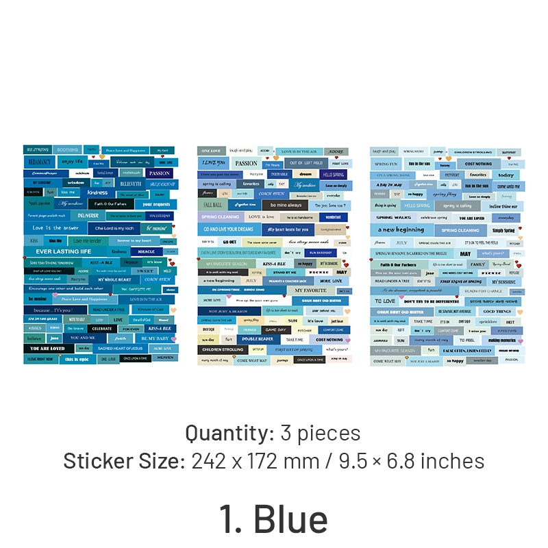 Text and Phrase Washi Stickers