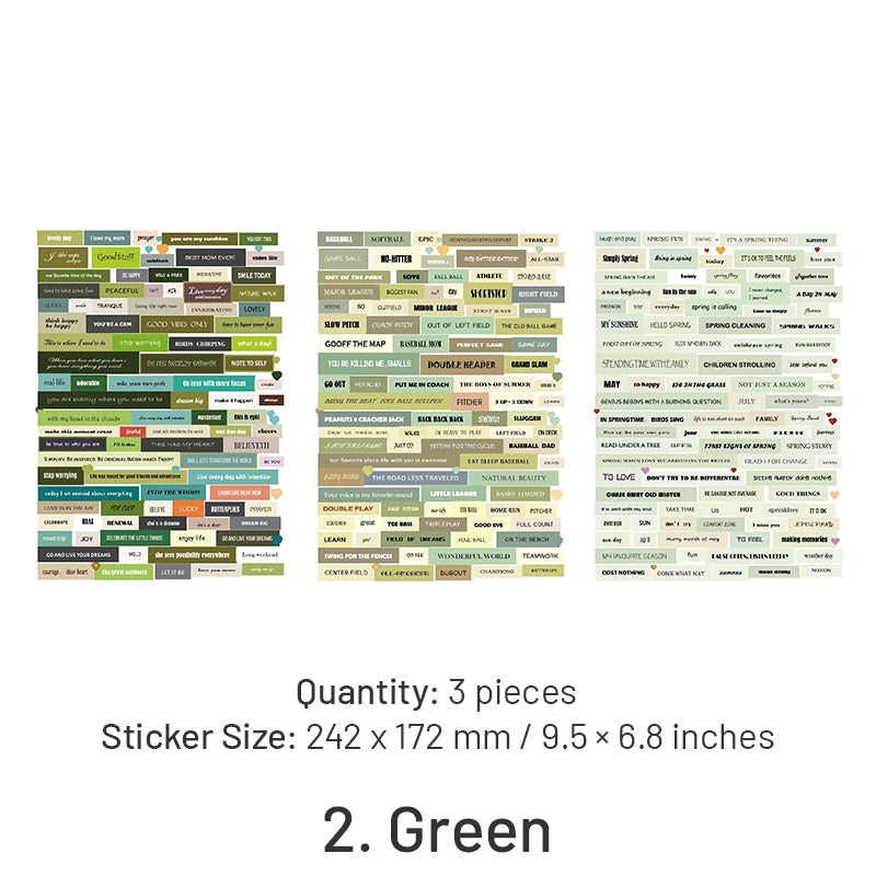 Text and Phrase Washi Stickers