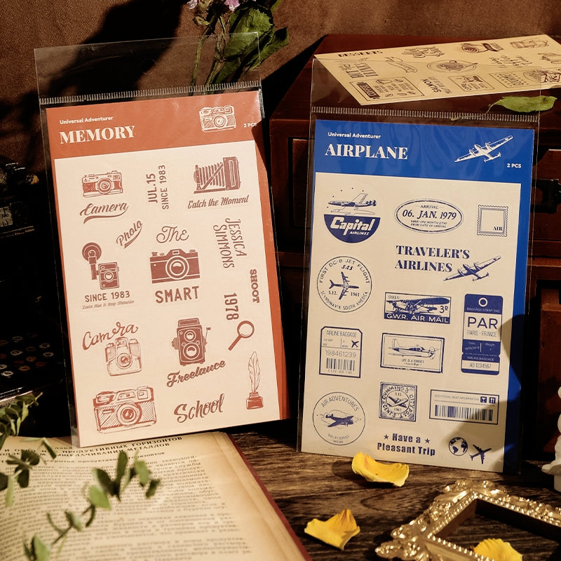 Universal Adventurers Vintage Stamp Stickers