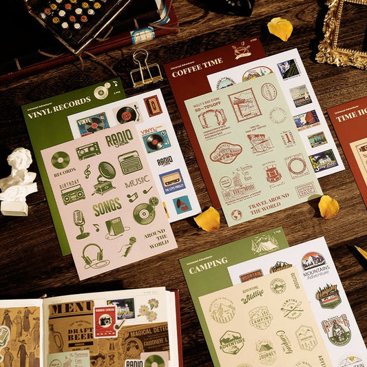 Universal Adventurers Vintage Stamp Stickers