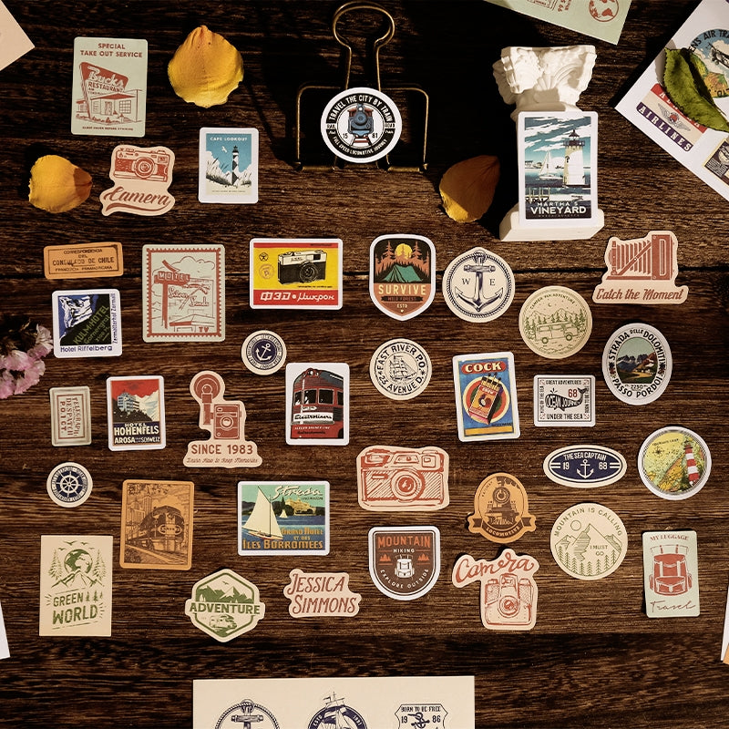 Universal Adventurers Vintage Stamp Stickers
