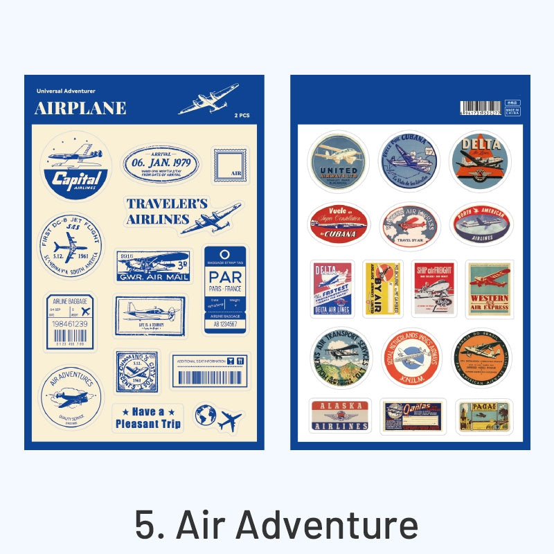 Universal Adventurers Vintage Stamp Stickers