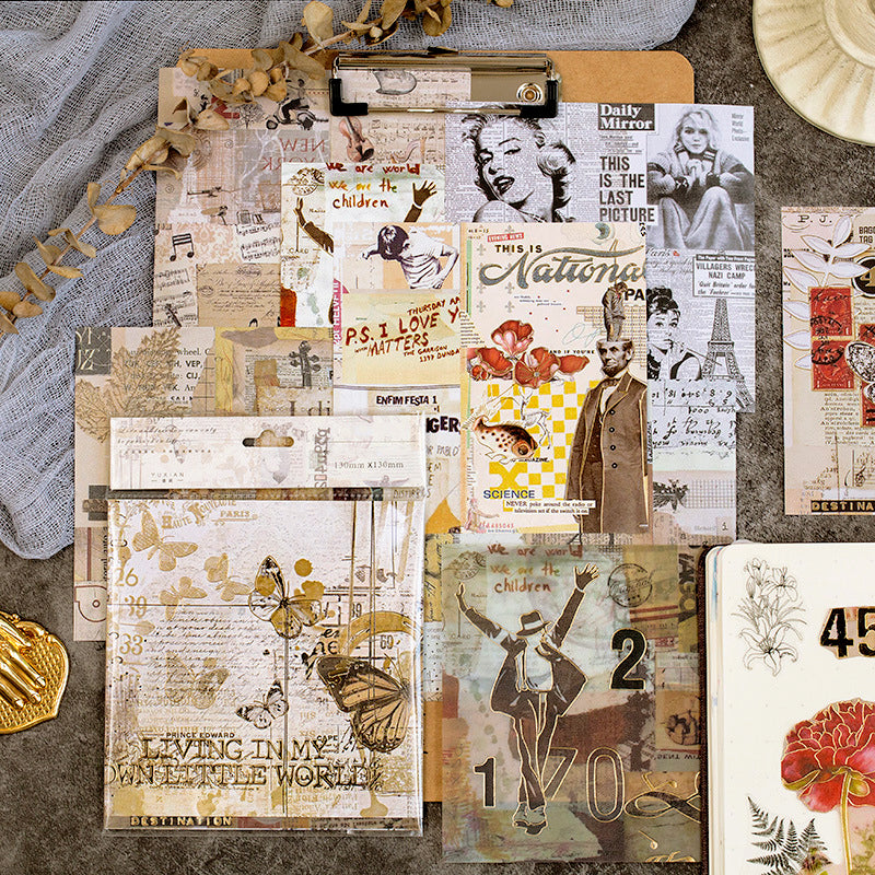 Vintage Hot Stamping Flower Botanical Illustrated Sticker Pack