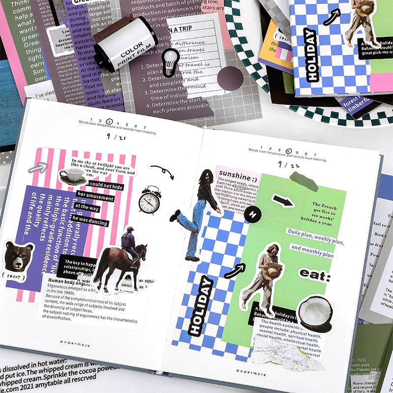 Whimsy Life Adhesive Background Sticker Book