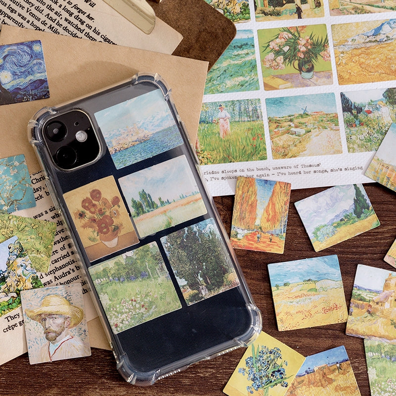 World Masterpieces Stickers - Van Gogh, Hokusai, Da Vinci, Manet, Morris, Monet
